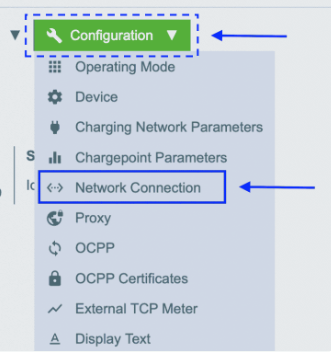 Keban Network Connection -valikko